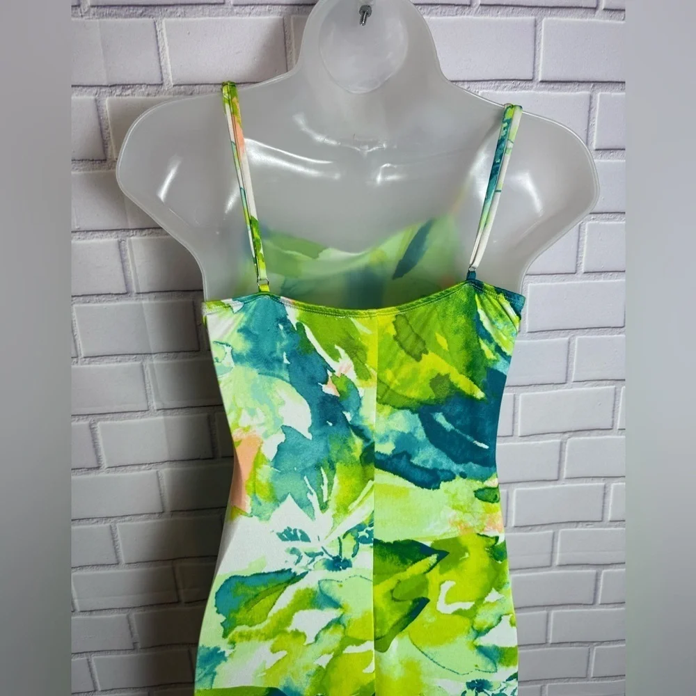Haute Monde Green and Blue Maxi Dress/size S